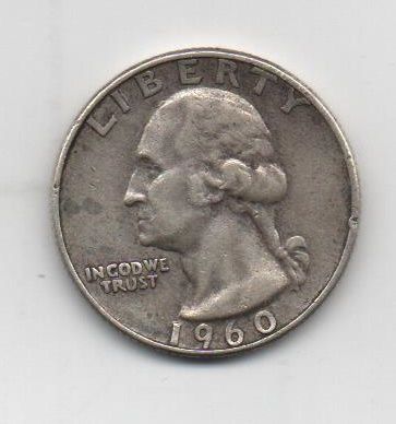 ESTADOS UNIDOS DEL AÑÓ 1960 LETRA D DE 1/4 DE DOLAR